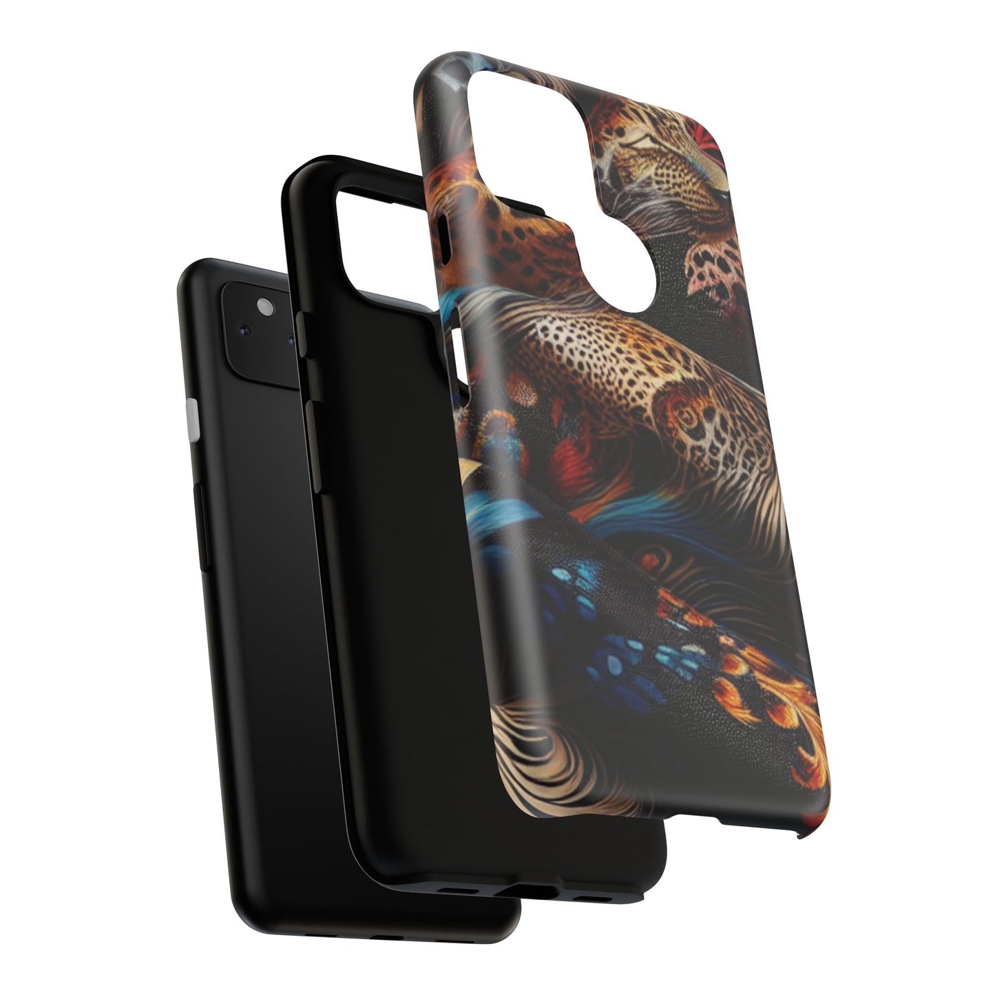 Stylish Tough Phone Case with Elegant Black and Gold Design