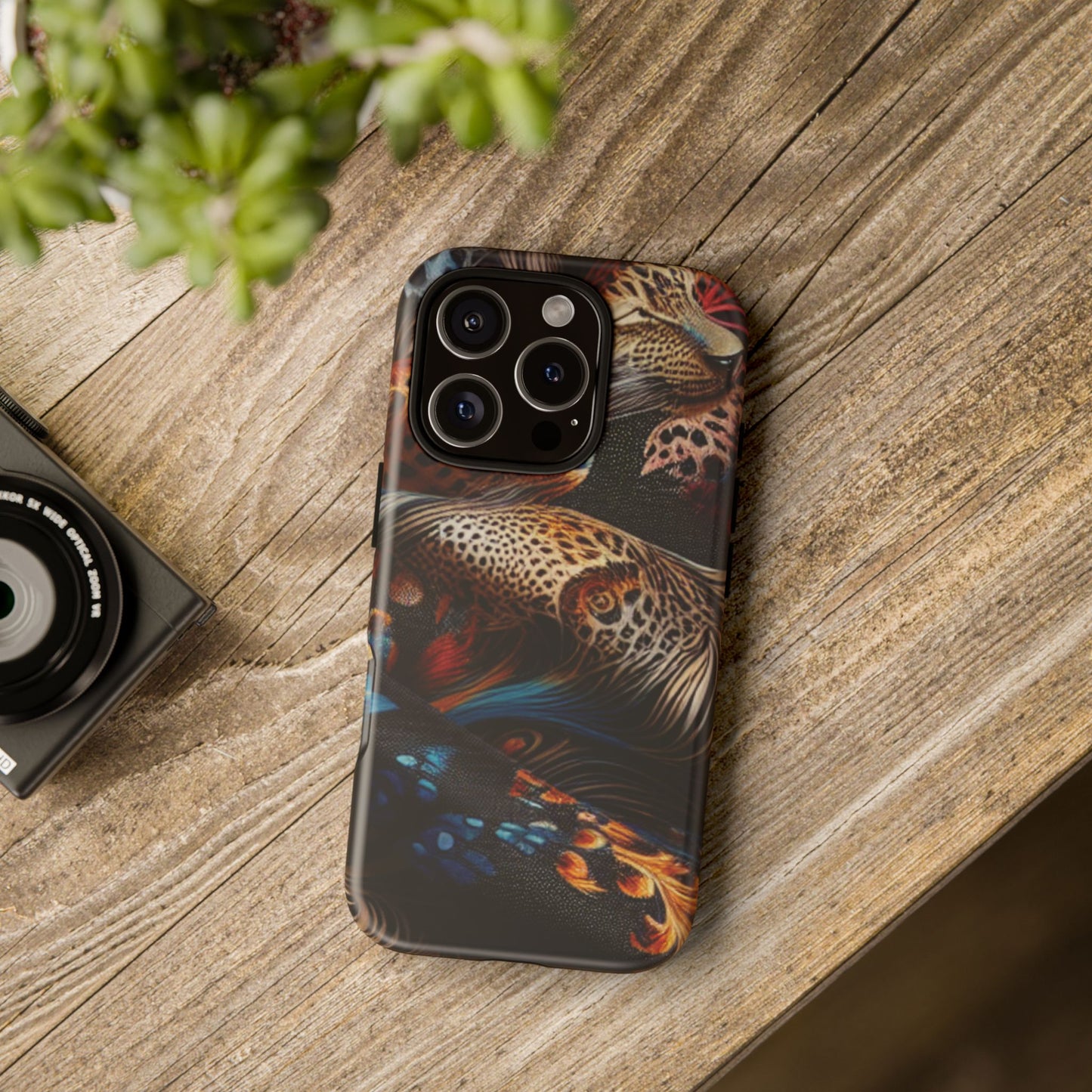 Stylish Tough Phone Case with Elegant Black and Gold Design