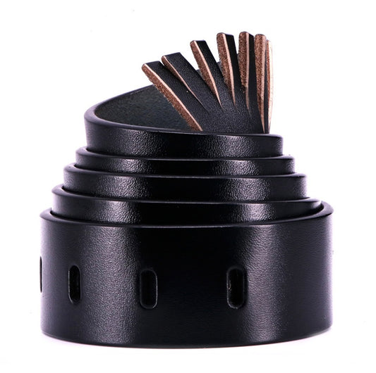 Men's Leather Belt With Pin Buckle