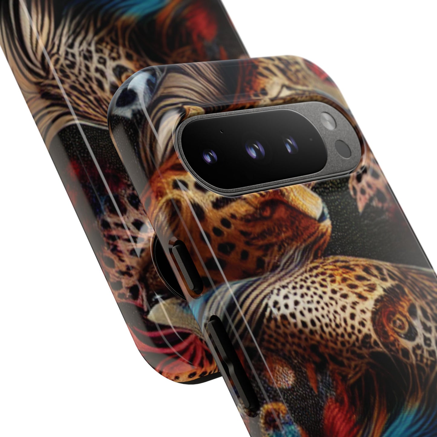 Stylish Tough Phone Case with Elegant Black and Gold Design