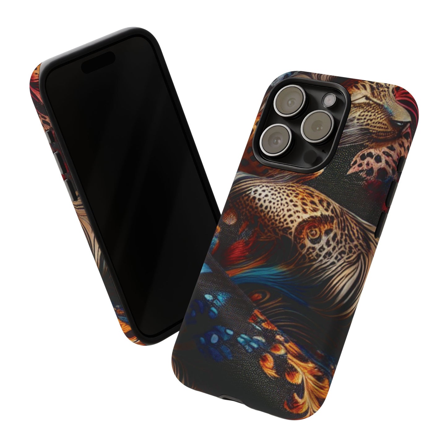 Stylish Tough Phone Case with Elegant Black and Gold Design