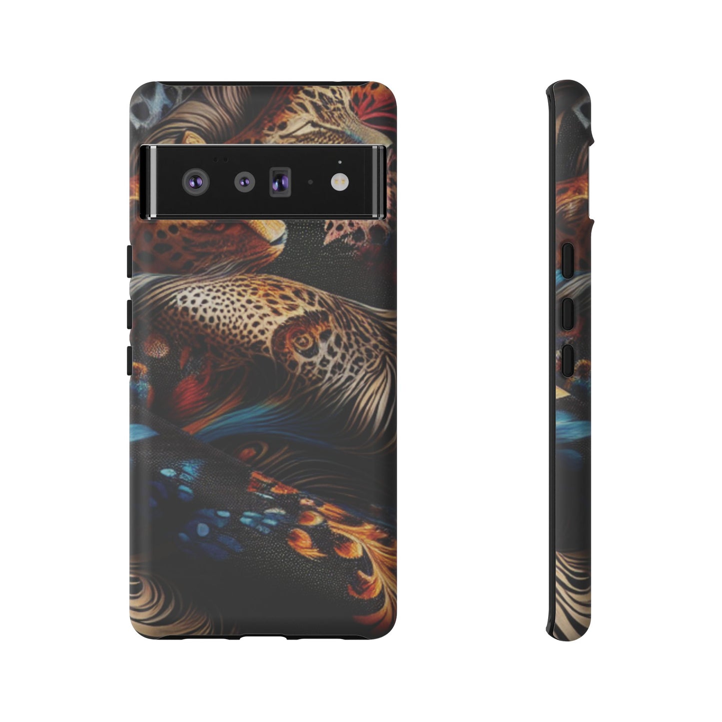 Stylish Tough Phone Case with Elegant Black and Gold Design