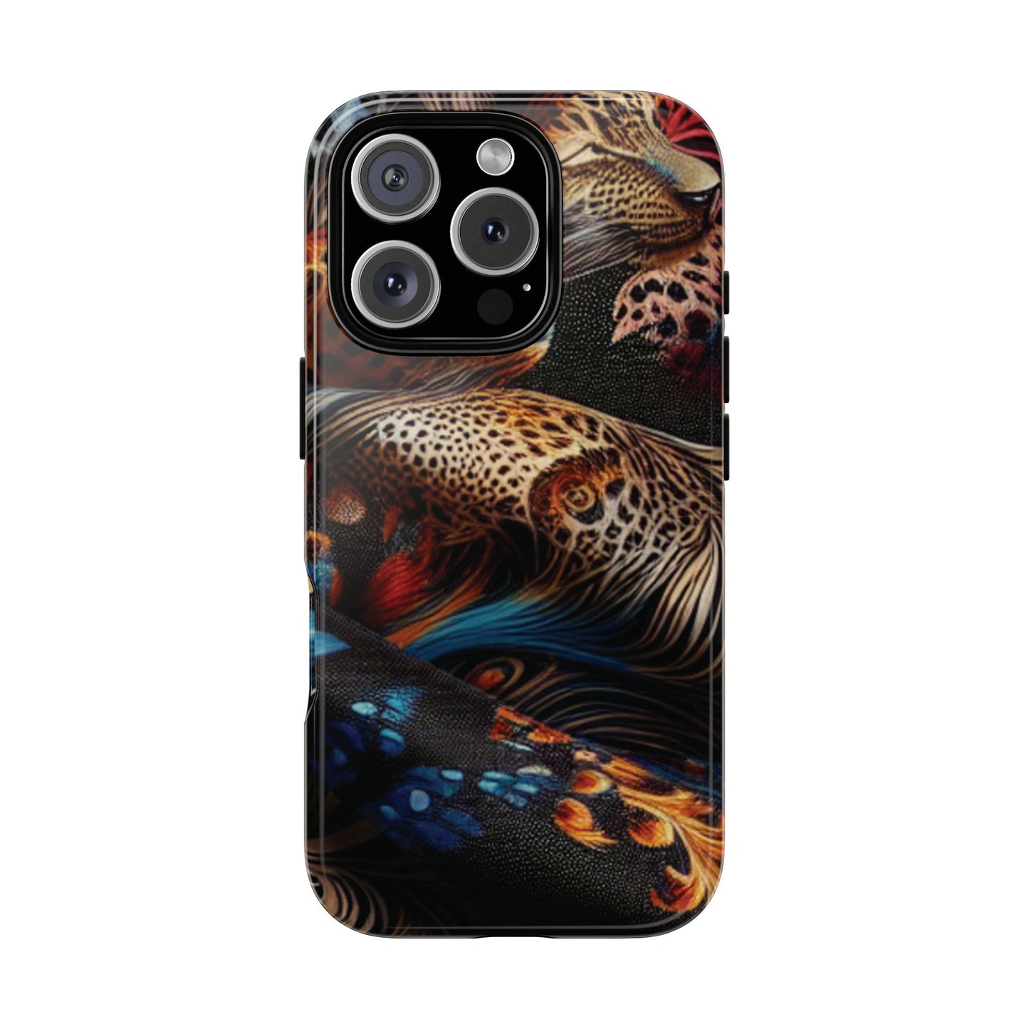 Stylish Tough Phone Case with Elegant Black and Gold Design