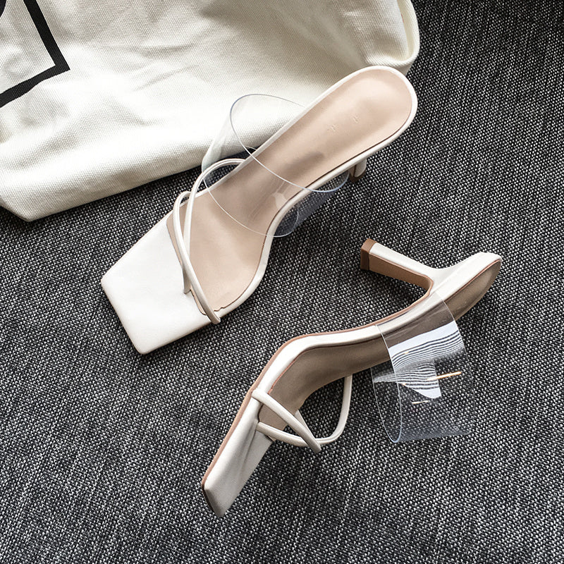 Square Toe Transparent Sandals