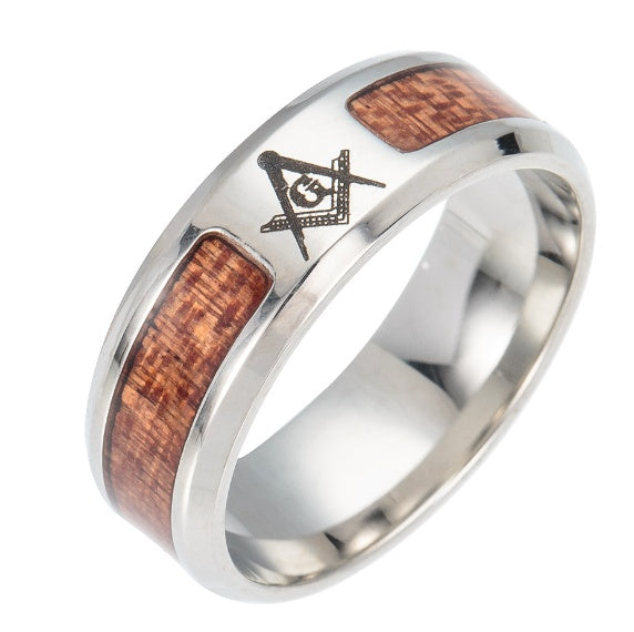 Men's Faux Wood Grain Ring