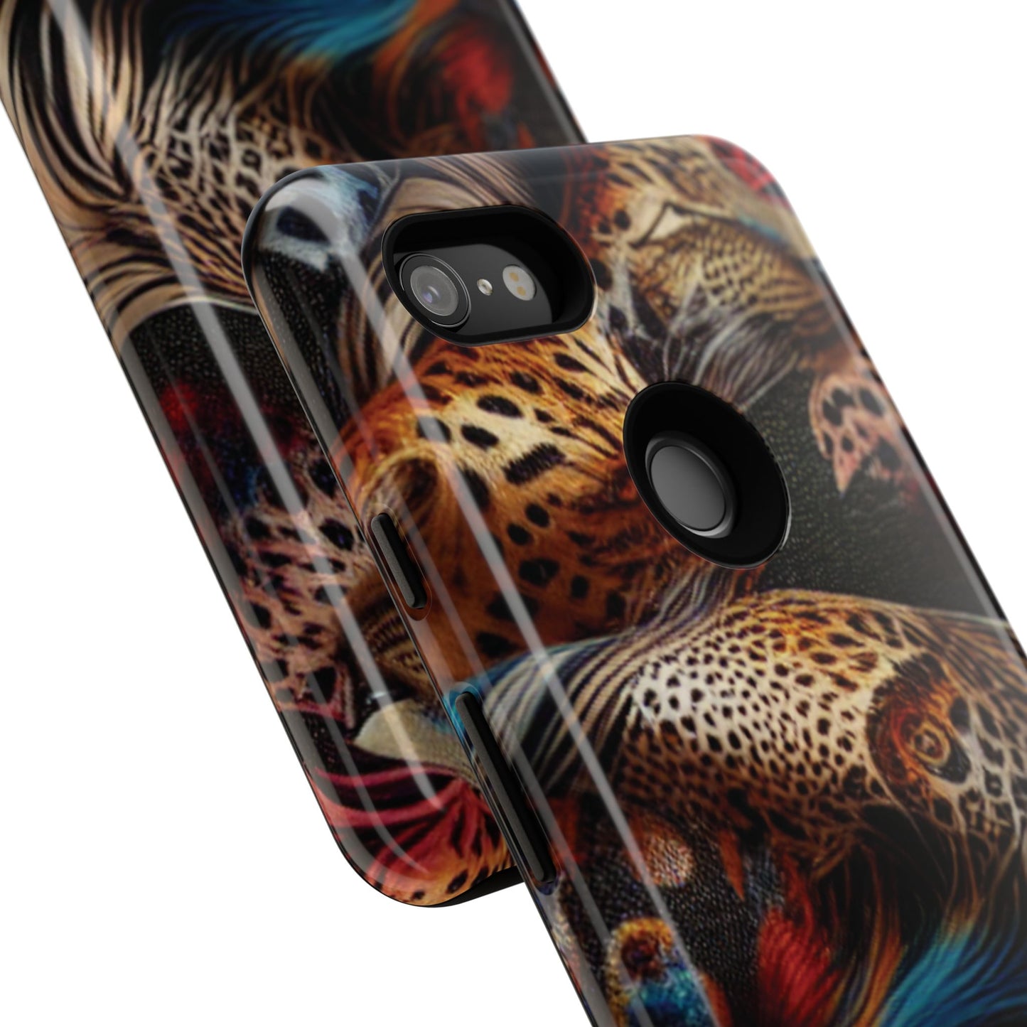 Stylish Tough Phone Case with Elegant Black and Gold Design