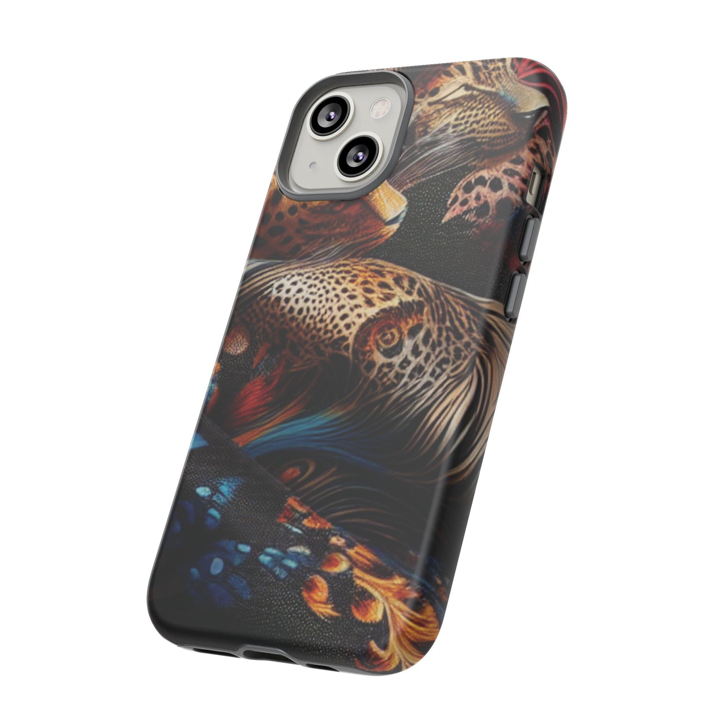 Stylish Tough Phone Case with Elegant Black and Gold Design
