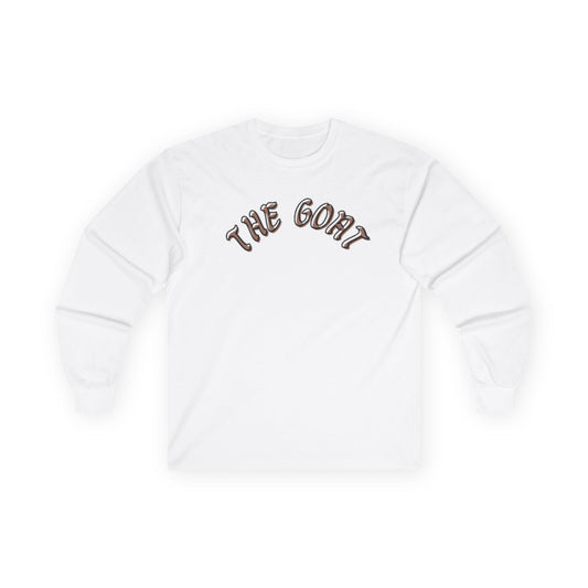 The GOAT Unisex Long Sleeve Tee, Casual Wear, Perfect for Sports Fans, Gift for Him or Her, Iconic Statement Shirt