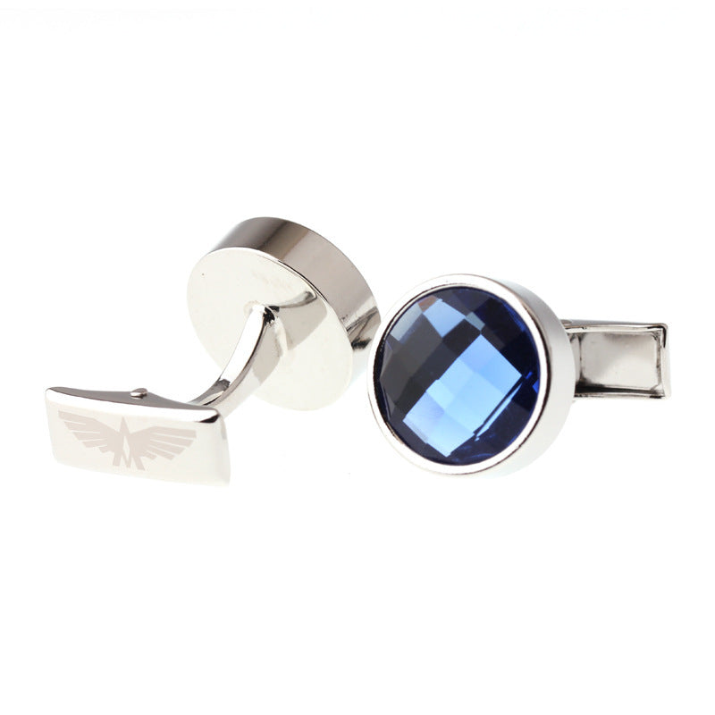 Men's Exquisite Blue Crystal Cufflinks