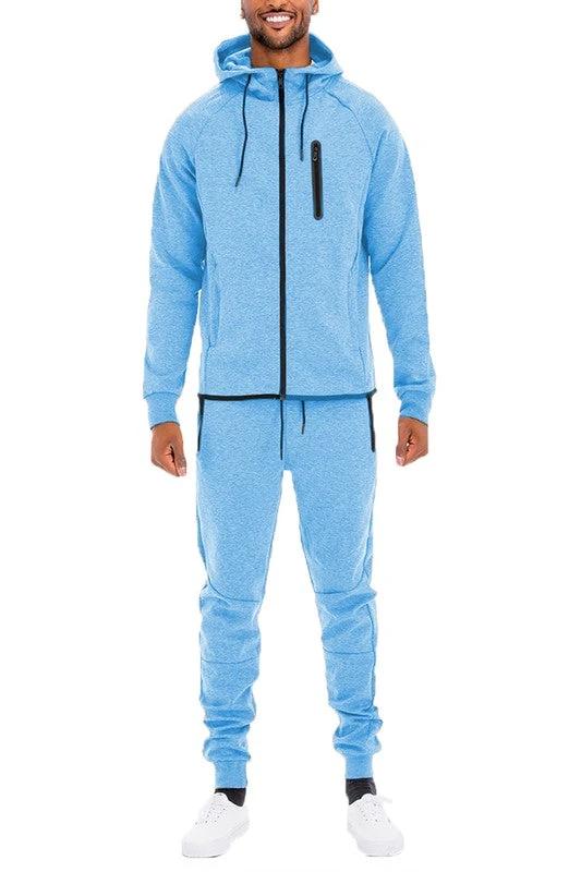 Mens Full Zip Sweat Pant Sweat Set by Little J