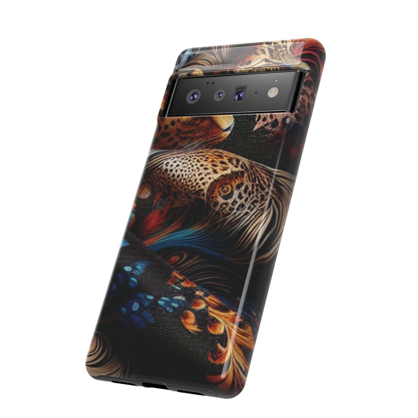 Stylish Tough Phone Case with Elegant Black and Gold Design