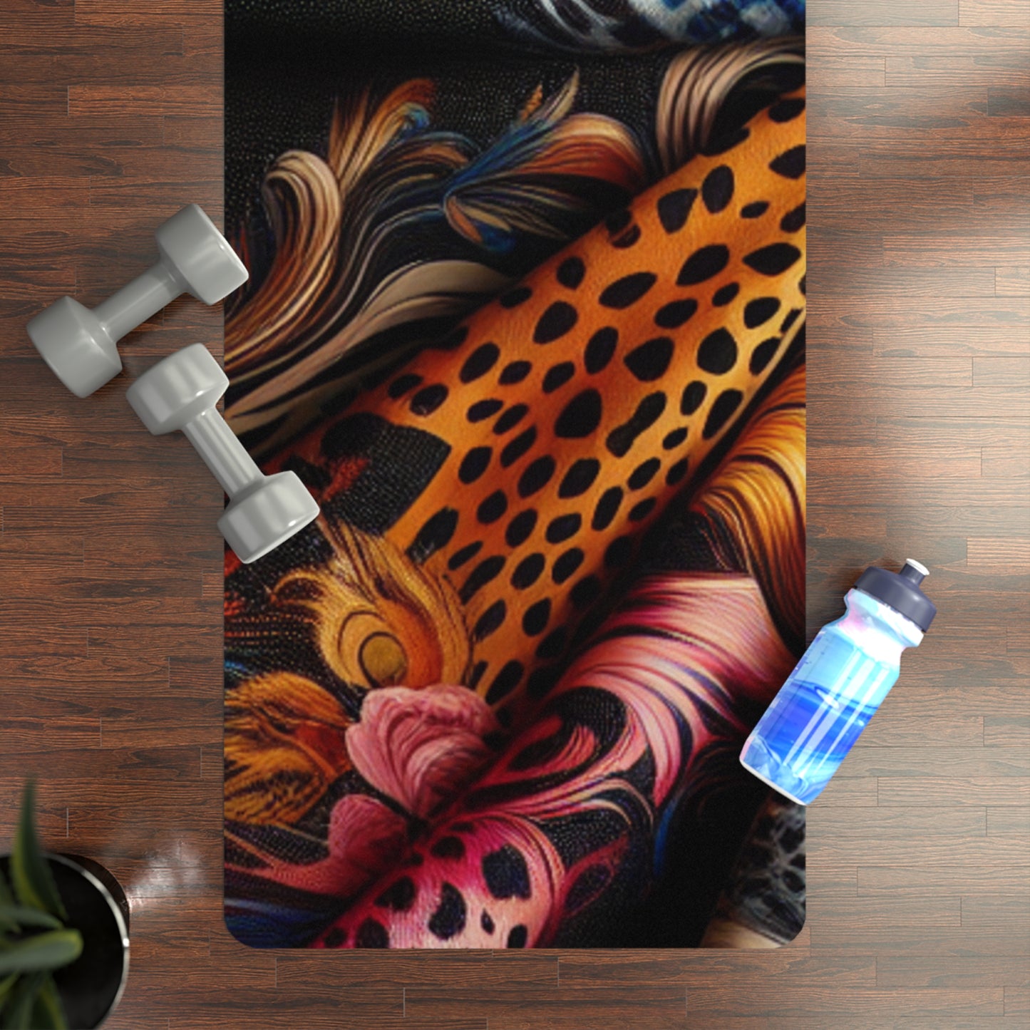 Vibrant Rubber Yoga Mat for Mindful Practice, Non-slip Exercise Mat, Unique Workout Gear, Fitness Gift for Yogis, Home Decor