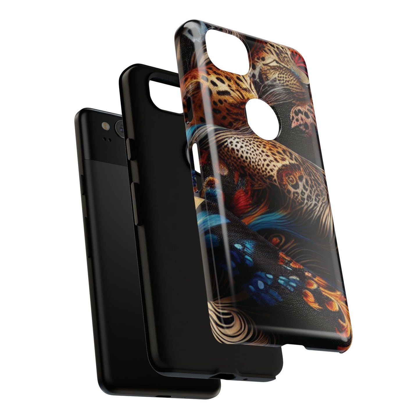 Stylish Tough Phone Case with Elegant Black and Gold Design