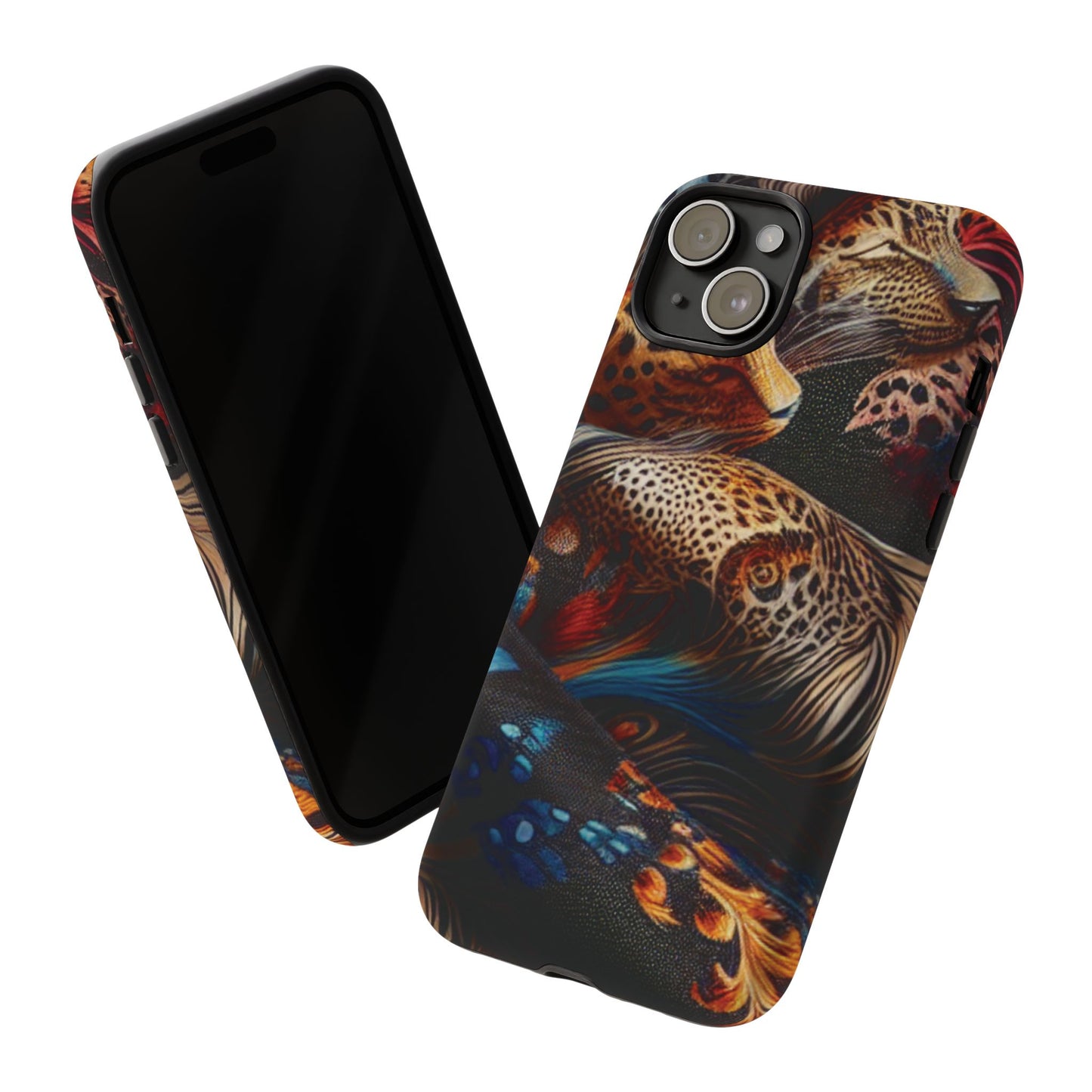 Stylish Tough Phone Case with Elegant Black and Gold Design