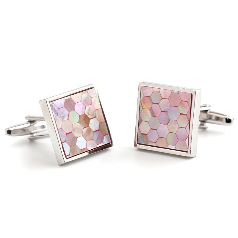 Men's Pink Shells Cufflinks