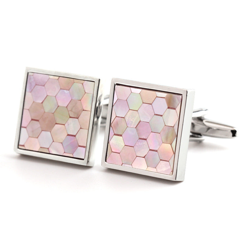 Men's Pink Shells Cufflinks