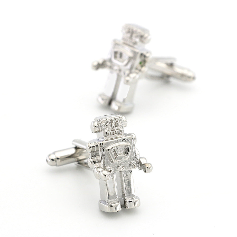 Men's Silver Robot Cufflinks