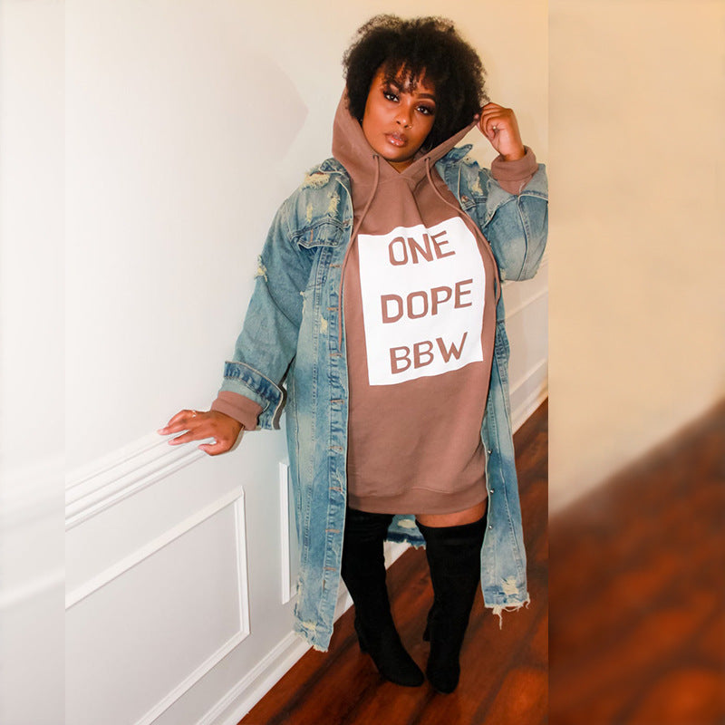 Women Plus Size Hoodie Dress