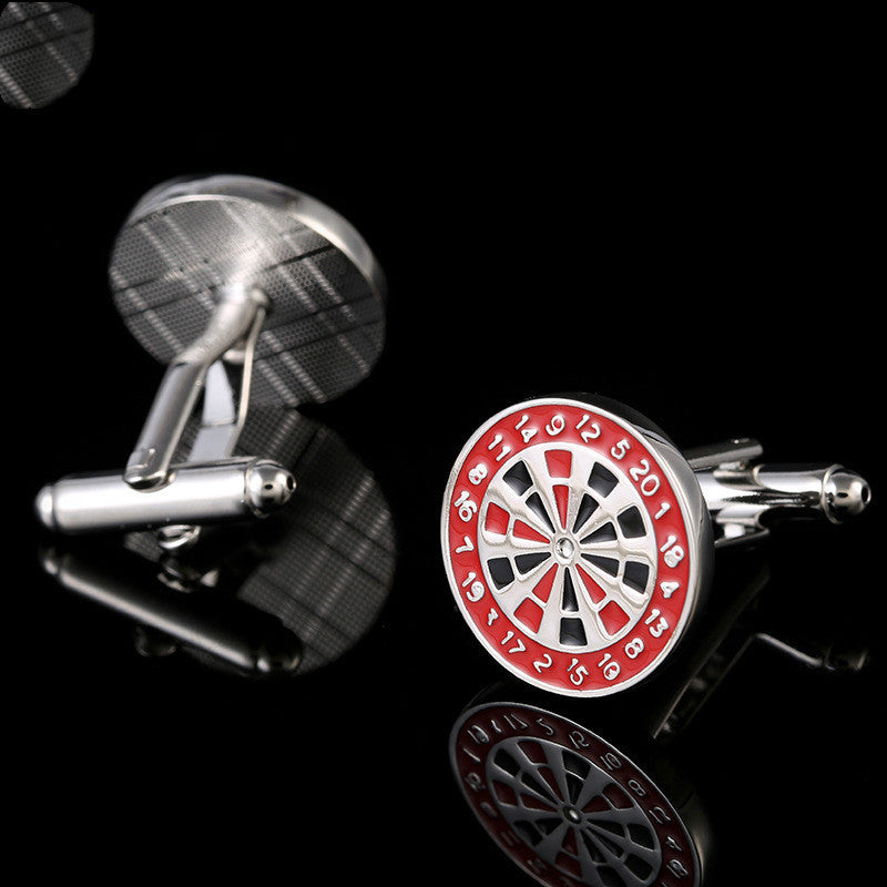 Painted ArcheryTarget French Cufflinks