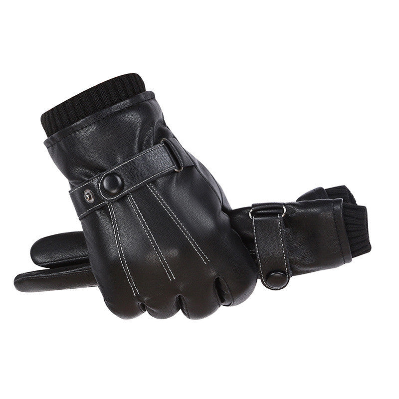 Men's PU Autumn and Winter Touch Screen Gloves
