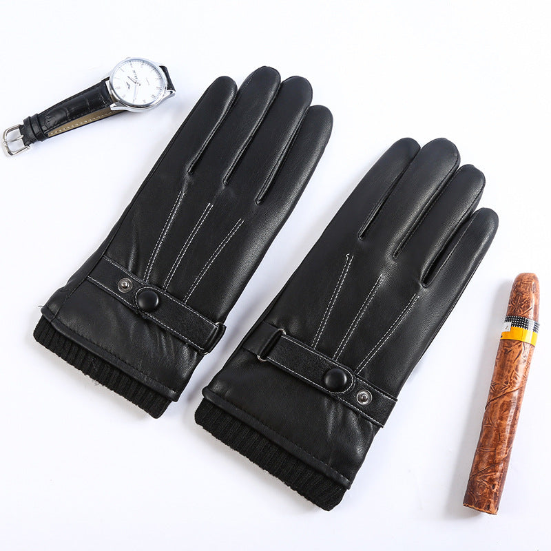 Men's PU Autumn and Winter Touch Screen Gloves