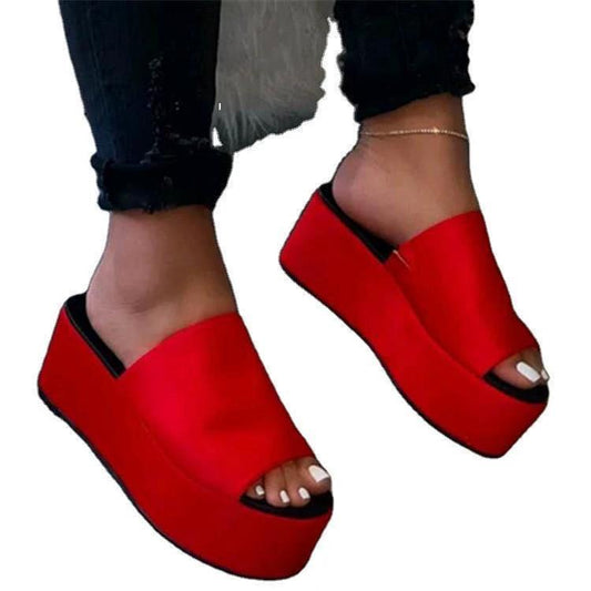 HOT Summer Sandals Women Wedges Shoes Pumps High Heels Sandals Flip Flop Chaussures Femme Platform Sandals Sandalia Feminina New by GJG Denim