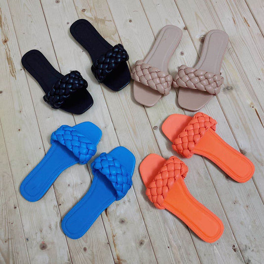 Sponge Woven Slippers Sandals Summer Women's Sandals by GJG Denim