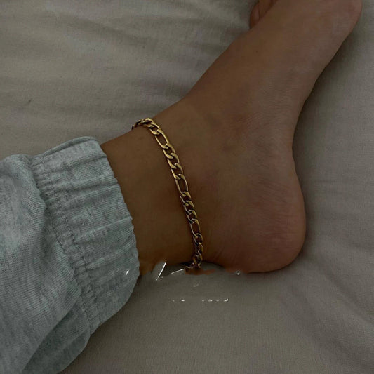 Metallic Concave Figaro Men's And Women's Anklets by GJG Denim