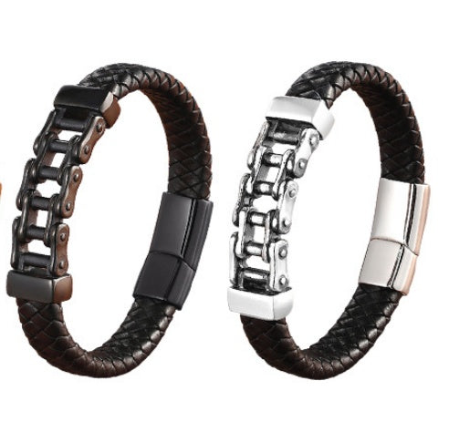 Men's Leather Braided Bracelet