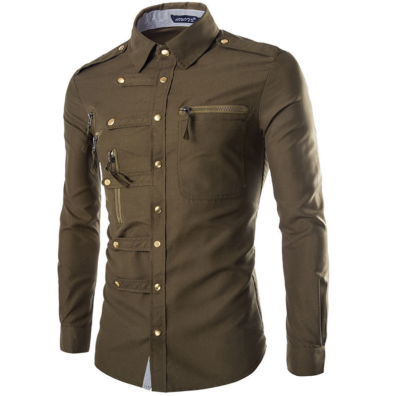Men's Slim Fit Cotton Dress Shirt