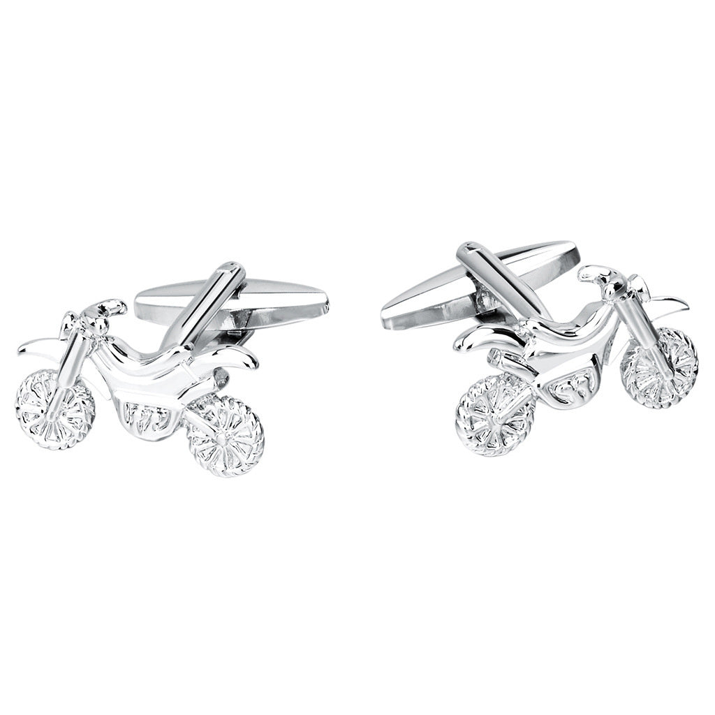 Men's Silver Motorcycle Cuff links