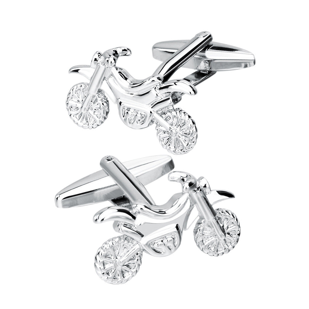 Men's Silver Motorcycle Cuff links
