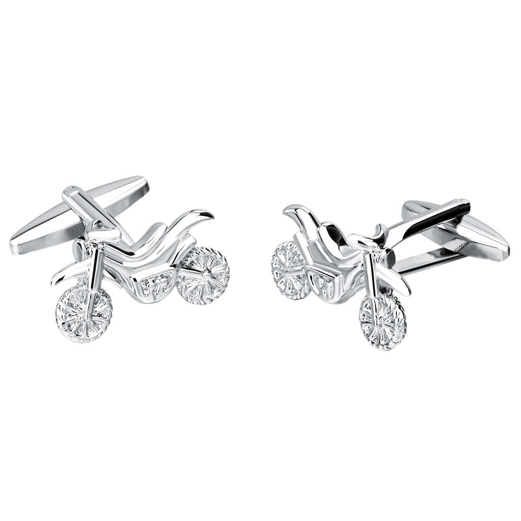 Men's Silver Motorcycle Cuff links