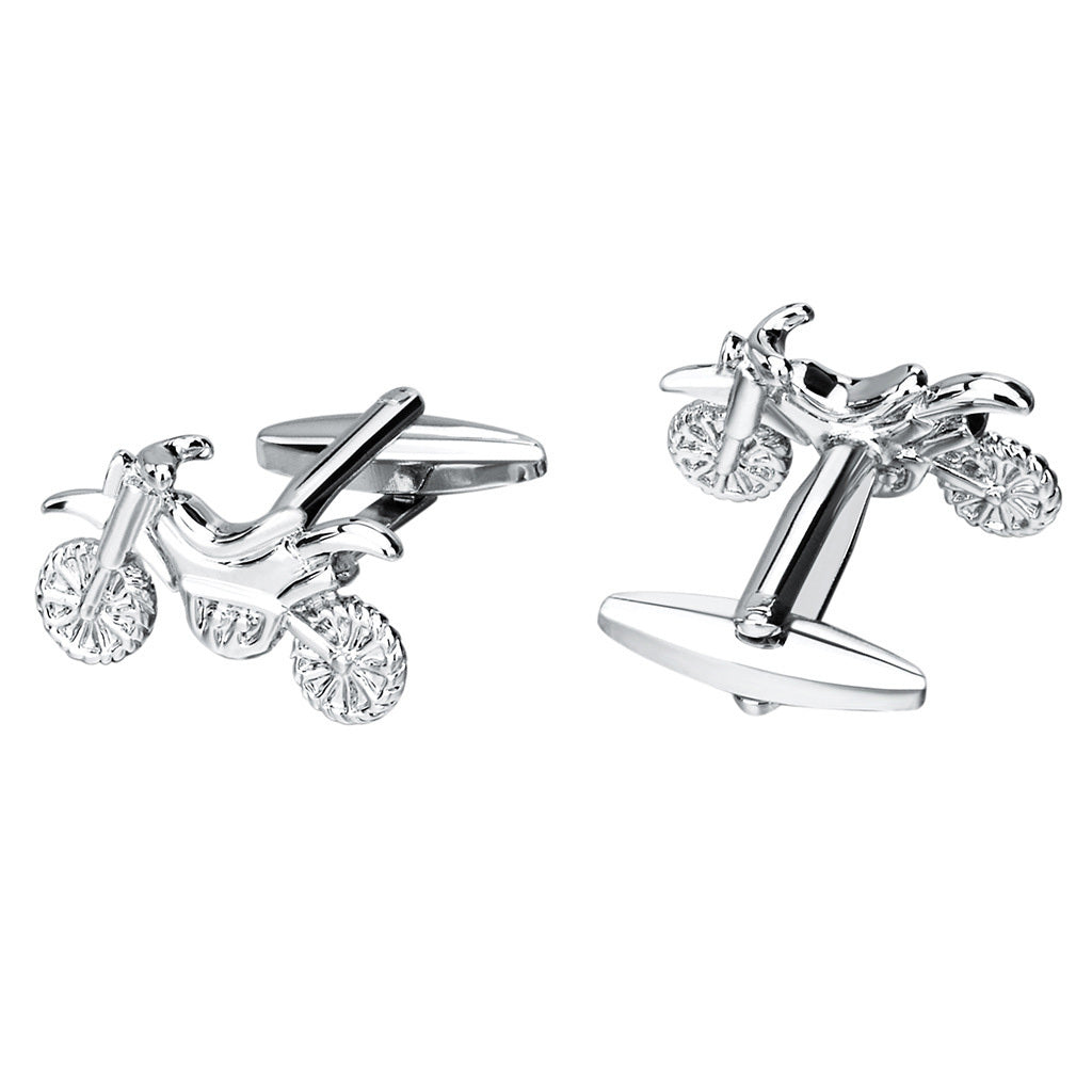 Men's Silver Motorcycle Cuff links