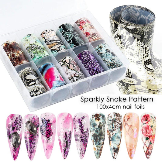 Nail Art Sticker Snake Skin Animal Grain Nail Star Paper Transfer Paper Laser Paper by GJG Denim