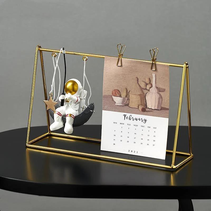 Home Decoration Accessories For Living Room Astronaut Statues Office Desk Decoration Space Man Figurines No paper calendar by GJG Denim