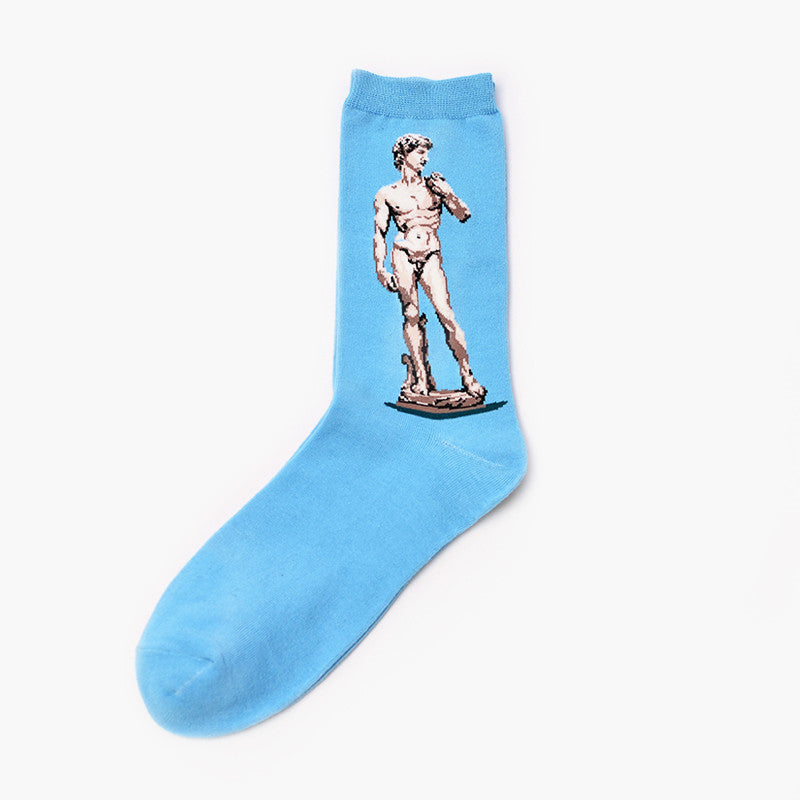 Men's Retro World Famous Oil Painted Socks