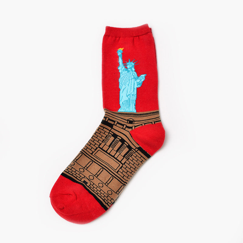Men's Retro World Famous Oil Painted Socks