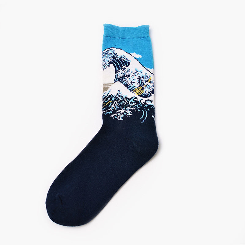 Men's Retro World Famous Oil Painted Socks