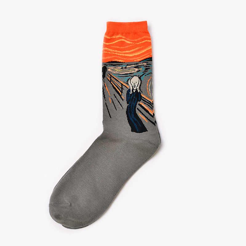 Men's Retro World Famous Oil Painted Socks