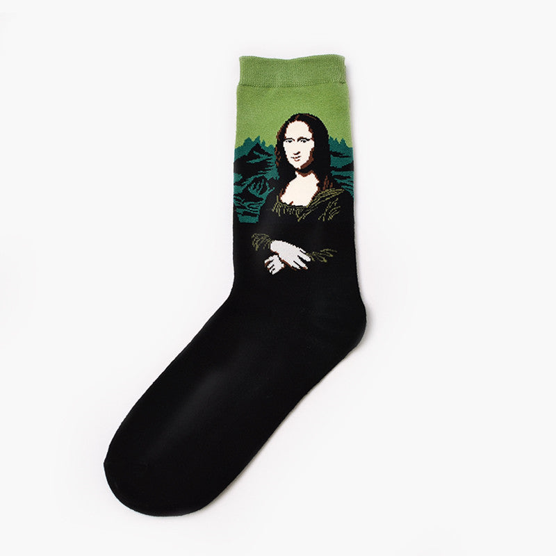Men's Retro World Famous Oil Painted Socks