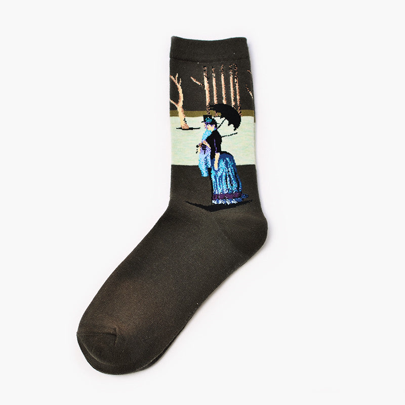 Men's Retro World Famous Oil Painted Socks