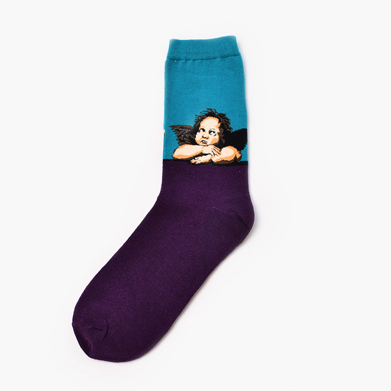 Men's Retro World Famous Oil Painted Socks