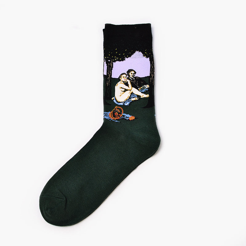 Men's Retro World Famous Oil Painted Socks