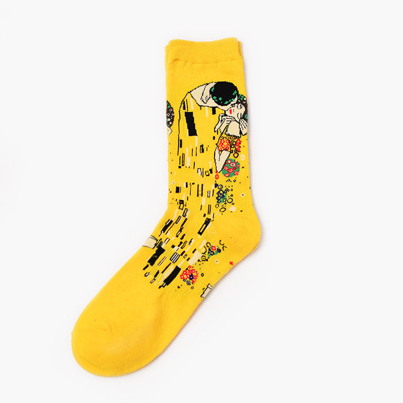 Men's Retro World Famous Oil Painted Socks