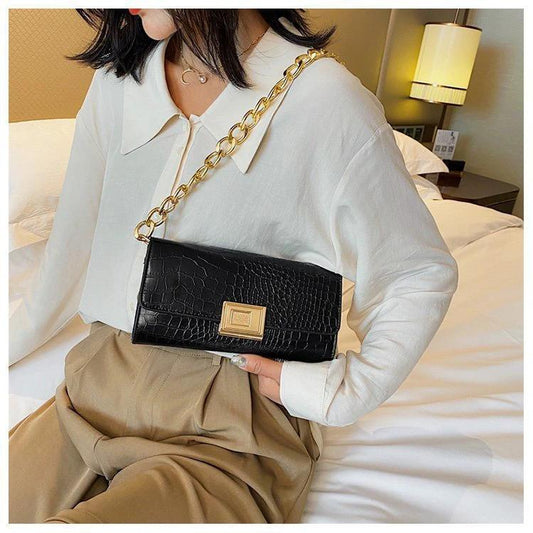 One Shoulder And Underarm Bag Women Baguette Bag by GJG Denim