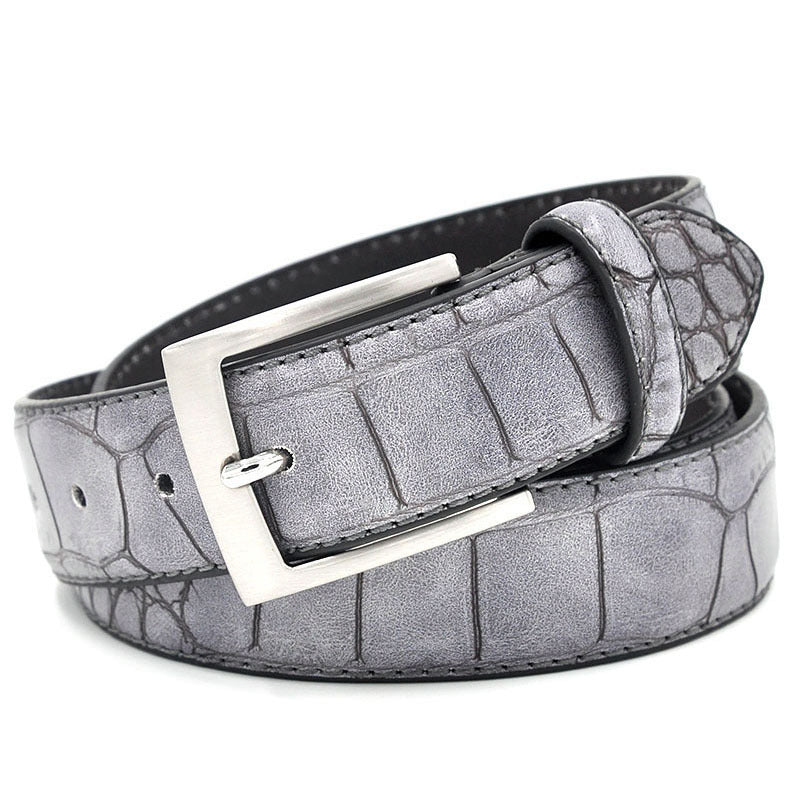 Mens Fashion Waist Belts Faux Pattern With Split Leather Luxury Male Designer Belt Accessories