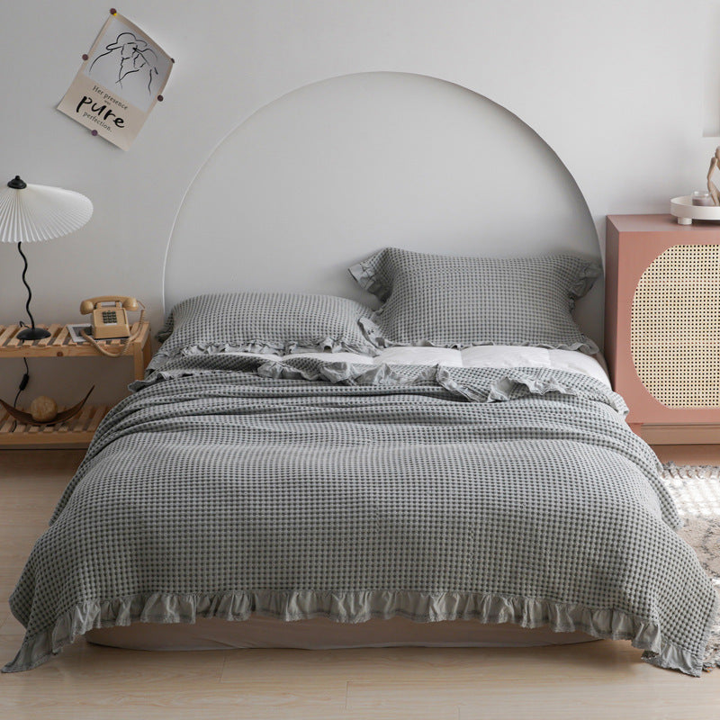 Waffle Plaid Blankets for Bed Sofa Throws Cotton Yarn Towel Blanket Air Conditioning Quilt Bedspread