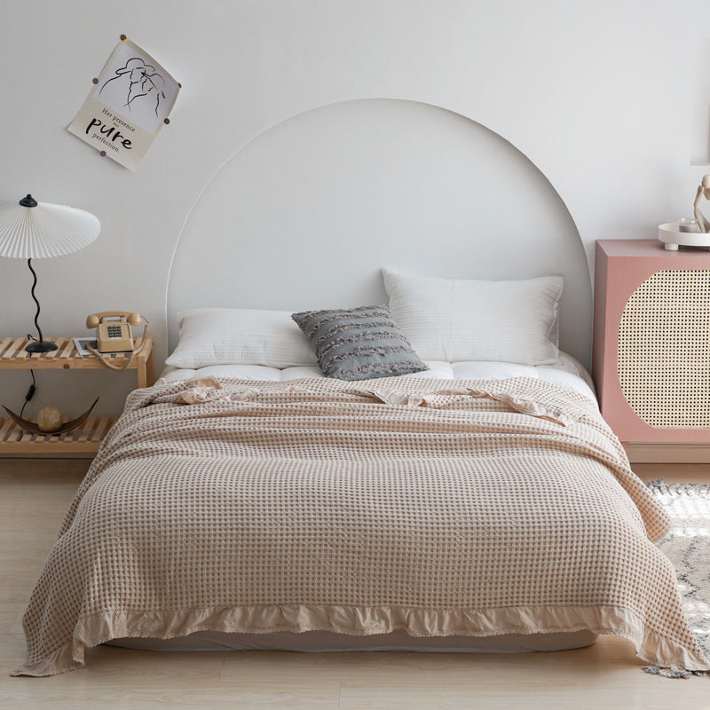 Waffle Plaid Blankets for Bed Sofa Throws Cotton Yarn Towel Blanket Air Conditioning Quilt Bedspread