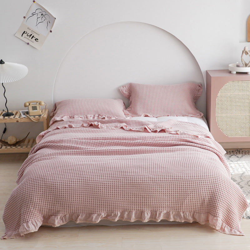 Waffle Plaid Blankets for Bed Sofa Throws Cotton Yarn Towel Blanket Air Conditioning Quilt Bedspread